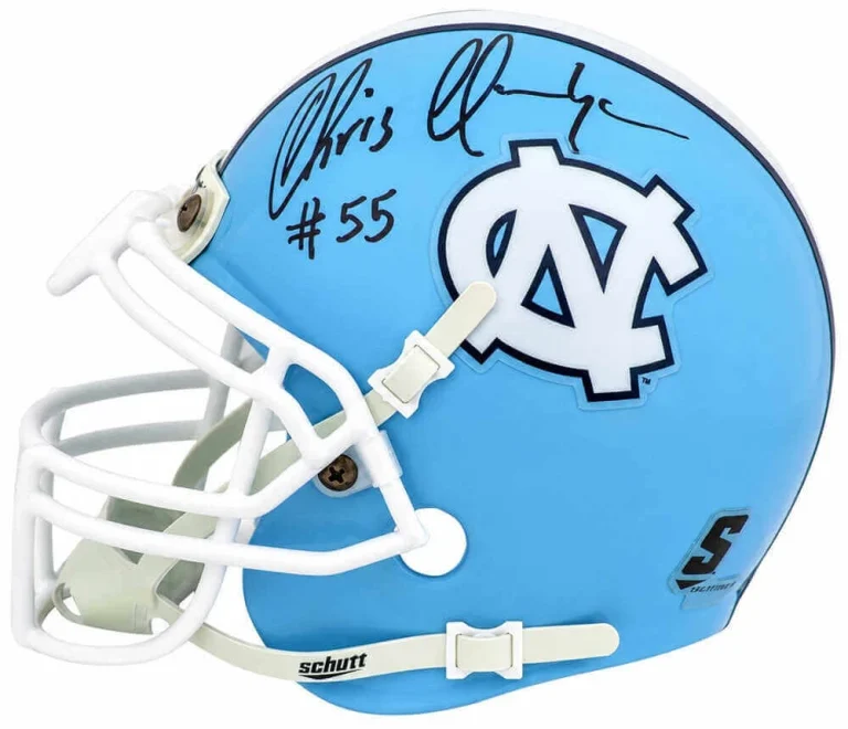 Chris Hanburger Signed North Carolina Tar Heels Schutt Mini Helmet -SCHWARTZ COA