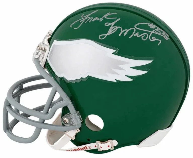 Frank Lemaster Signed Eagles Throwback Riddell (VSR4) Mini Helmet (SCHWARTZ COA)