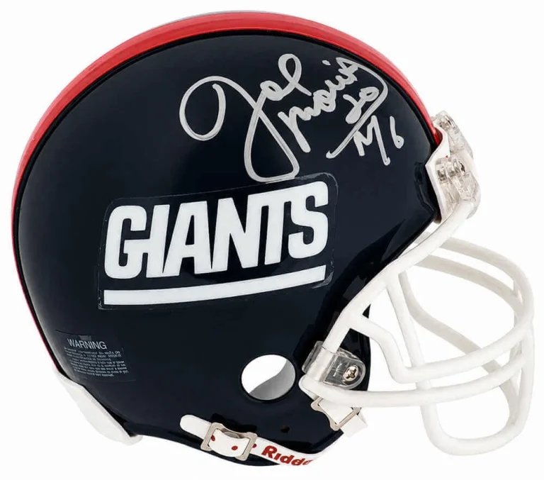Joe Morris Signed Giants Throwback Riddell (VSR4) Mini Helmet - (SCHWARTZ COA)