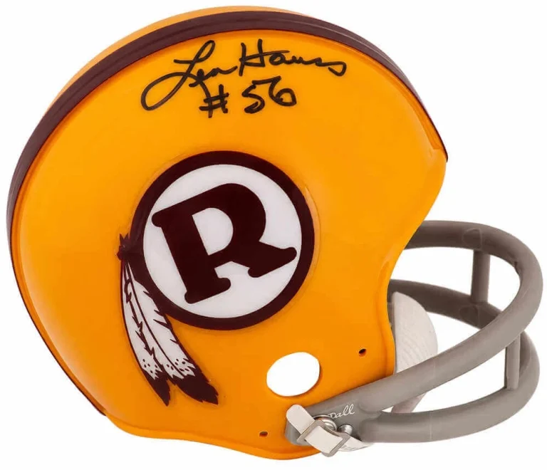 Len Hauss Signed Redskins Yellow T/B Riddell (VSR4) Mini Helmet - (SCHWARTZ COA)