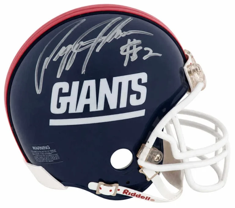 Pepper Johnson Signed Giants Throwback Riddell (VSR4) Mini Helmet (SCHWARTZ COA)