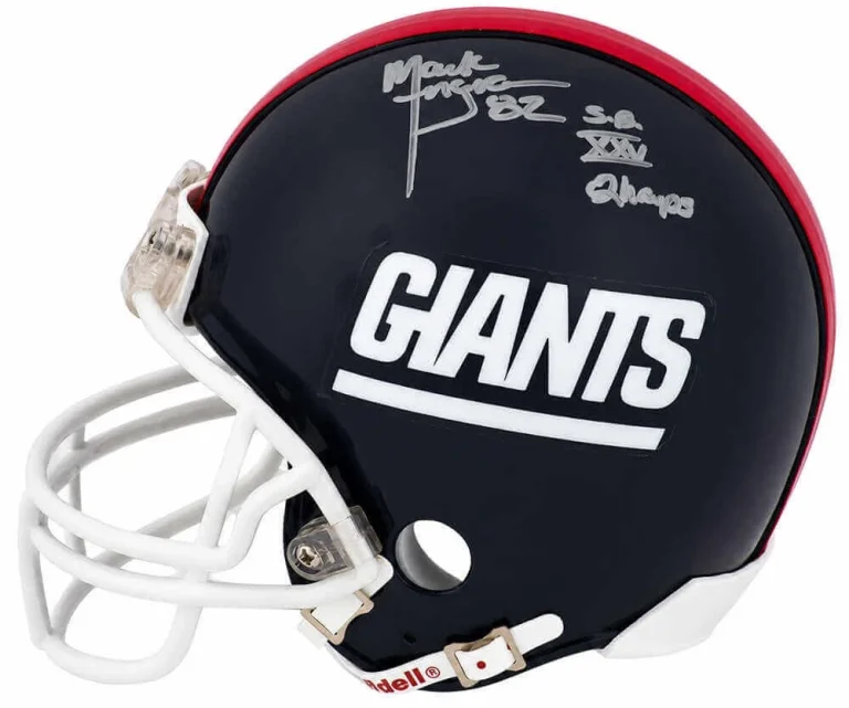 Mark Ingram Signed Giants T/B Riddell VSR4 Mini Helmet w/SB Champs -SCHWARTZ COA