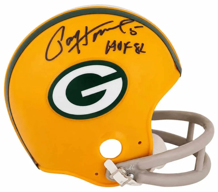 Paul Hornung Signed Packers T/B 2-Bar Riddell VSR4 Mini Helmet w/HOF'86 (SS COA)