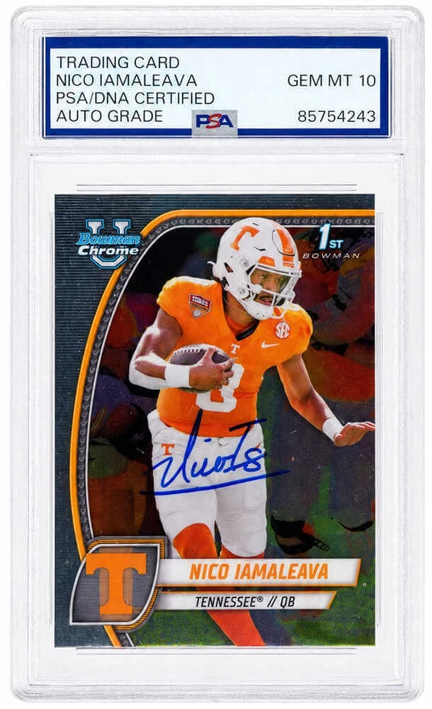 Nico Iamaleava Signed 2024 Bowman Chrome (1st Bowman) Card #139 -(PSA - Auto 10)