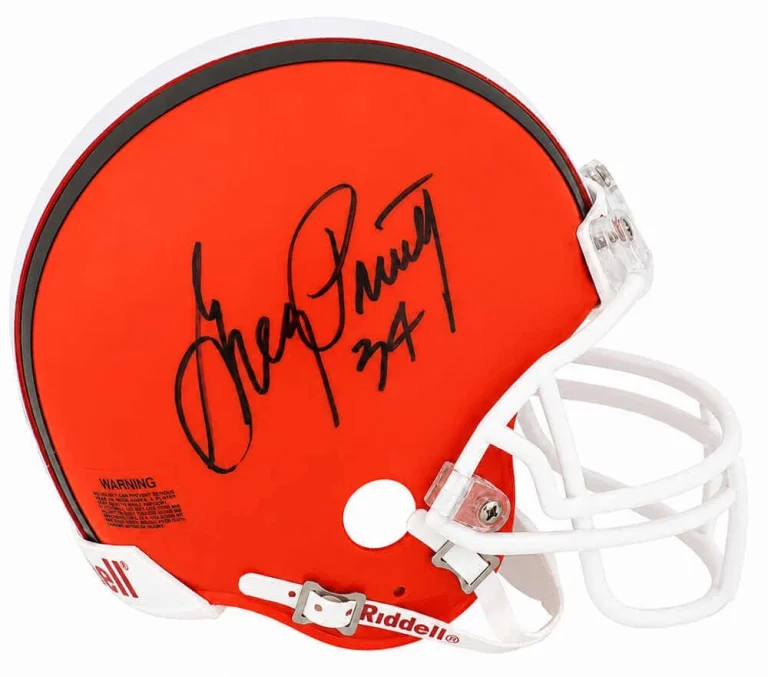 Greg Pruitt Signed Cleveland Browns Riddell (VSR4) Mini Helmet - (SCHWARTZ COA)