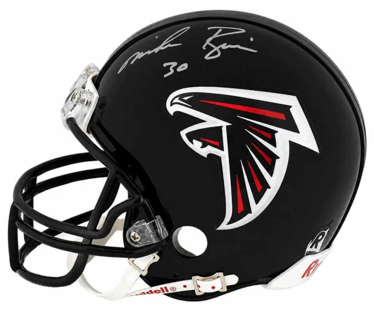 Mike Rozier Signed Falcons Throwback Riddell (VSR4) Mini Helmet - (SCHWARTZ COA)