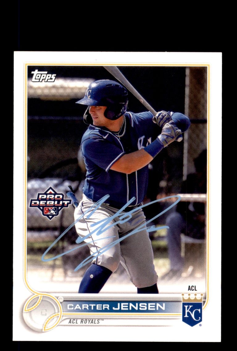 Signed Baseball Card Auto Carter Jensen 2022 Topps Pro Debut #PD-100 ACL Royals