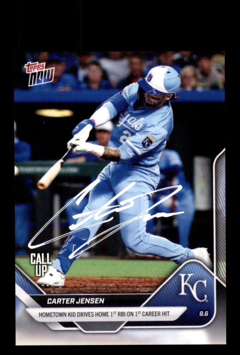 Signed Baseball Card Auto Carter Jensen 2025 Topps Now #668 Kansas City Royals