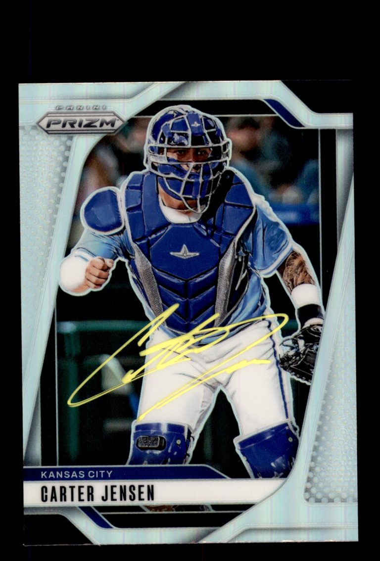 Signed Baseball Card Auto Carter Jensen 2025 Panini Prizm #166 KC Royals