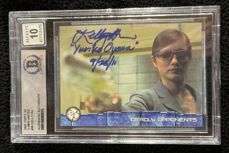 Kelly Hu Signed 2003 Topps X-Men 2 Lady Deathstrike Card #30 Beckett Auto 10