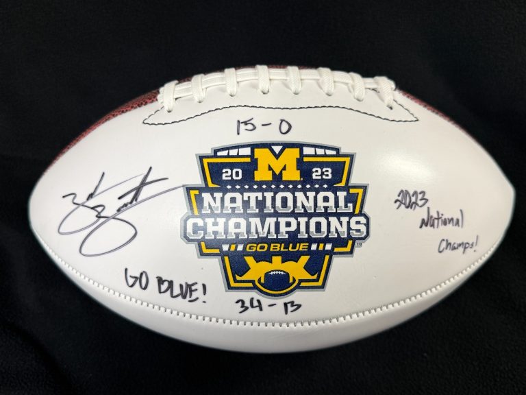 Zak Zinter Signed Inscribed Michigan Wolverines National Champions Football
