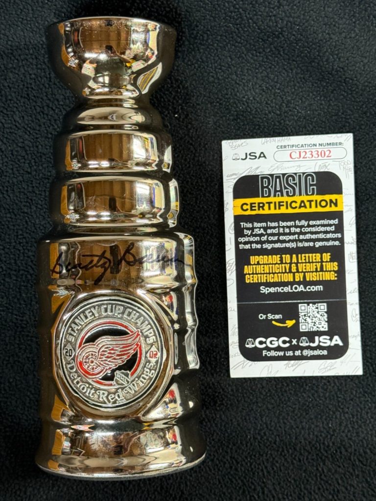 Scotty Bowman Signed Detroit Red Wings 2002 Mini Replica Stanley Cup JSA COA