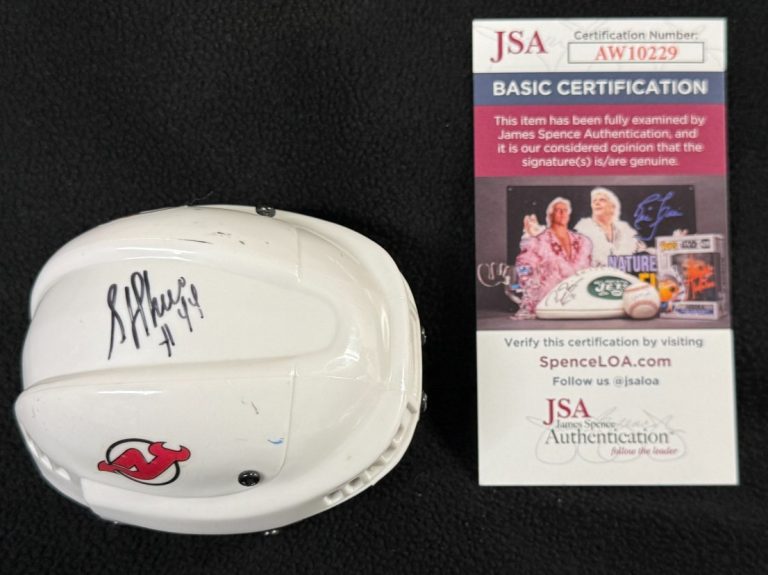 Stephane Richer Signed New Jersey Devils Micro Mini Helmet JSA COA