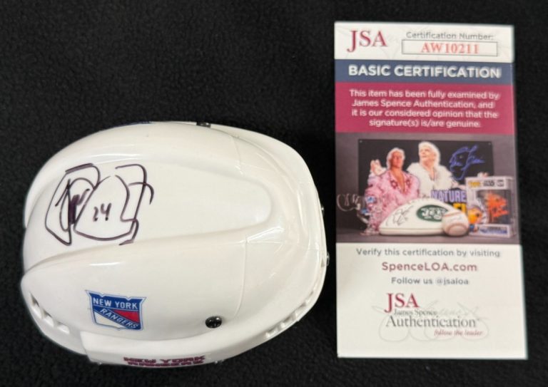 Theo Fleury Signed New York Rangers Micro Mini Helmet JSA COA