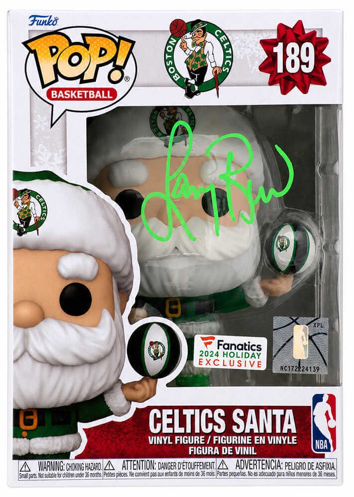 Larry Bird Signed Boston Celtics 'SANTA' Funko Pop #189 - (SCHWARTZ SPORTS COA)