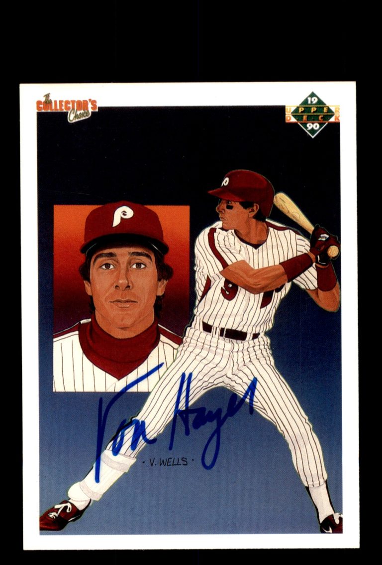 Signed Baseball Card Auto Von Hayes 1990 Upper Deck #7 Philadelphia Phillies