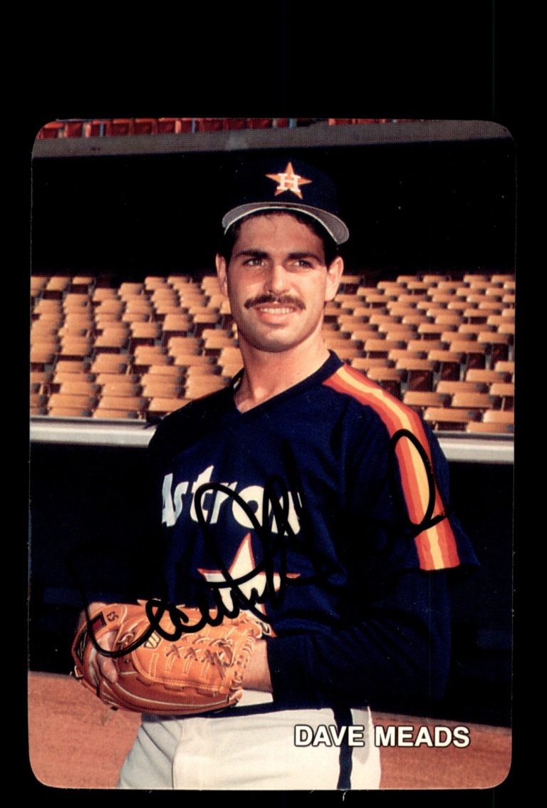 Signed Baseball Card Auto Dave Meads 1987 Mother's Cookies Houston Astros #17