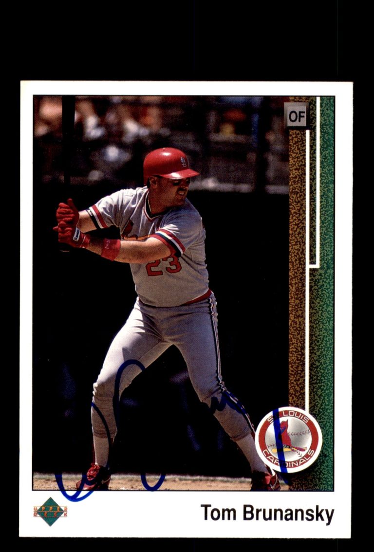 Signed Baseball Card Auto Tom Brunansky 1989 Upper Deck #272 St. Louis Cardinals