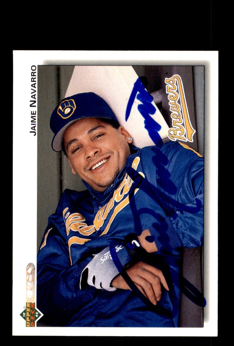 Signed Baseball Card Auto Jaime Navarro 1992 Upper Deck #633 Milwaukee Brewers