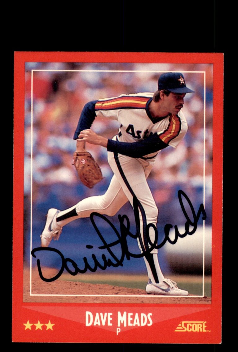 Signed Baseball Card Auto Dave Meads 1988 Score #243 Houston Astros