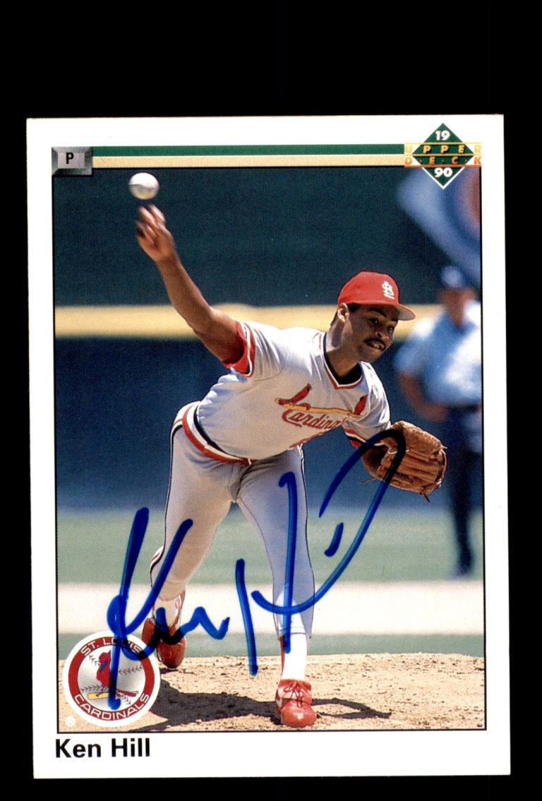 Signed Baseball Card Auto Ken Hill 1990 Upper Deck #336 St. Louis Cardinals