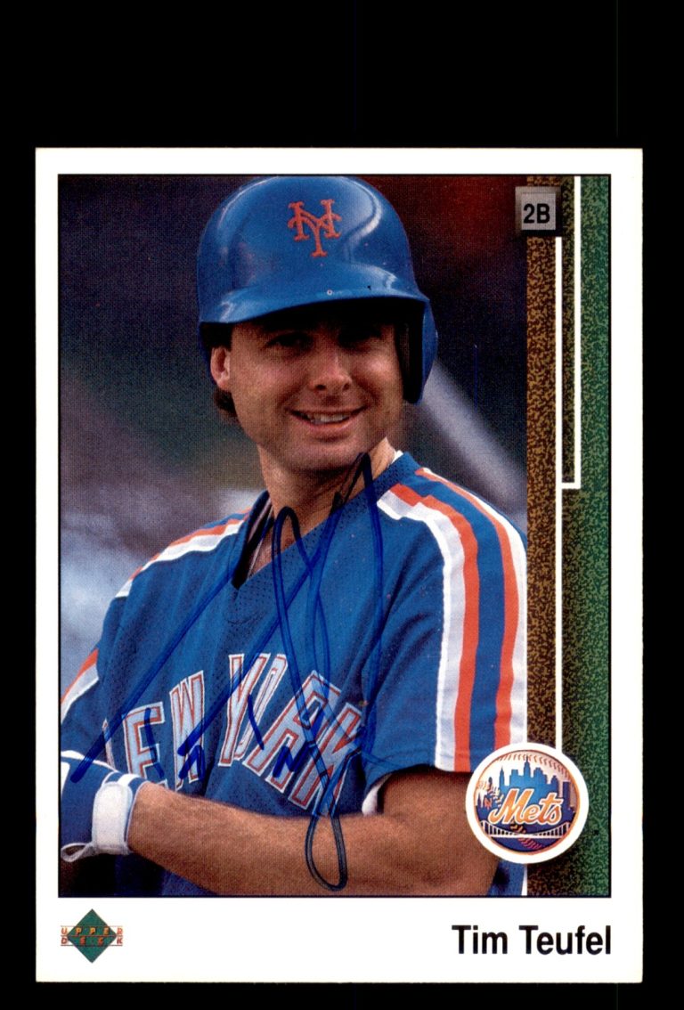 Signed Baseball Card Auto Tim Teufel 1989 Upper Deck #277 New York Mets