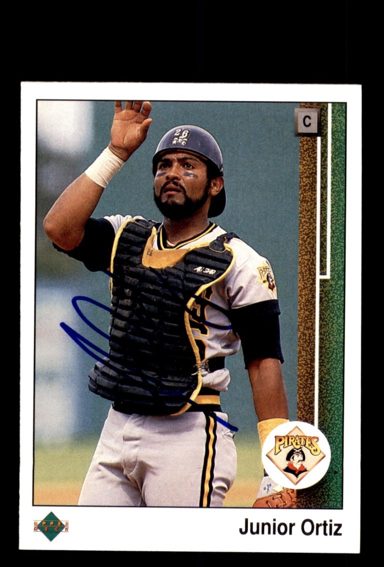 Signed Baseball Card Auto Junior Ortiz 1989 Upper Deck #86 Pittsburgh Pirates