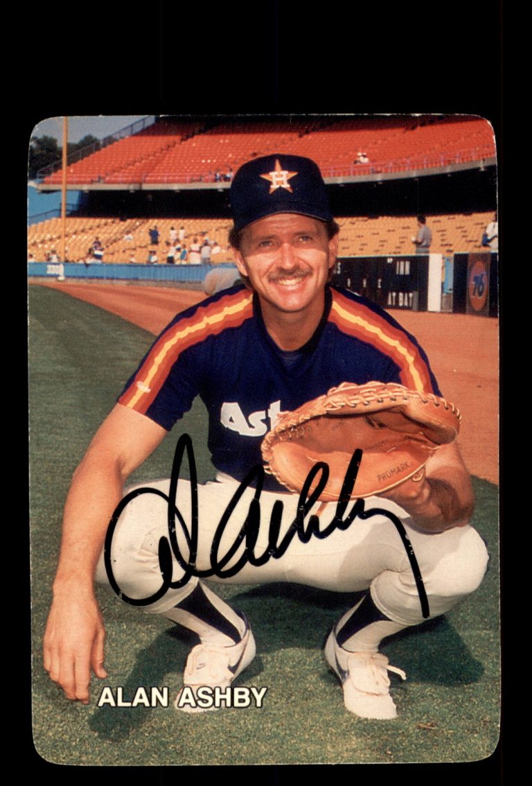 Signed Baseball Card Auto Alan Ashby 1987 Mother's Cookies #11 Houston Astros