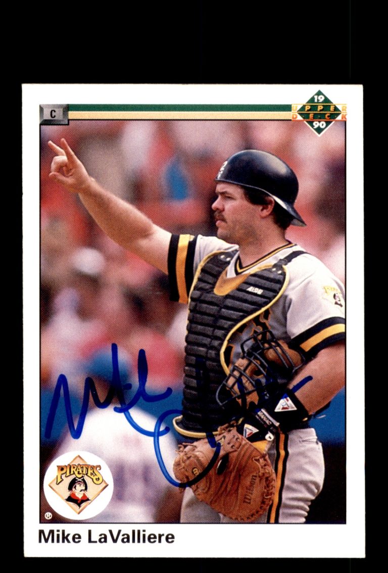 Signed Baseball Card Auto Mike LaValliere 1990 Upper Deck #578 Pirates