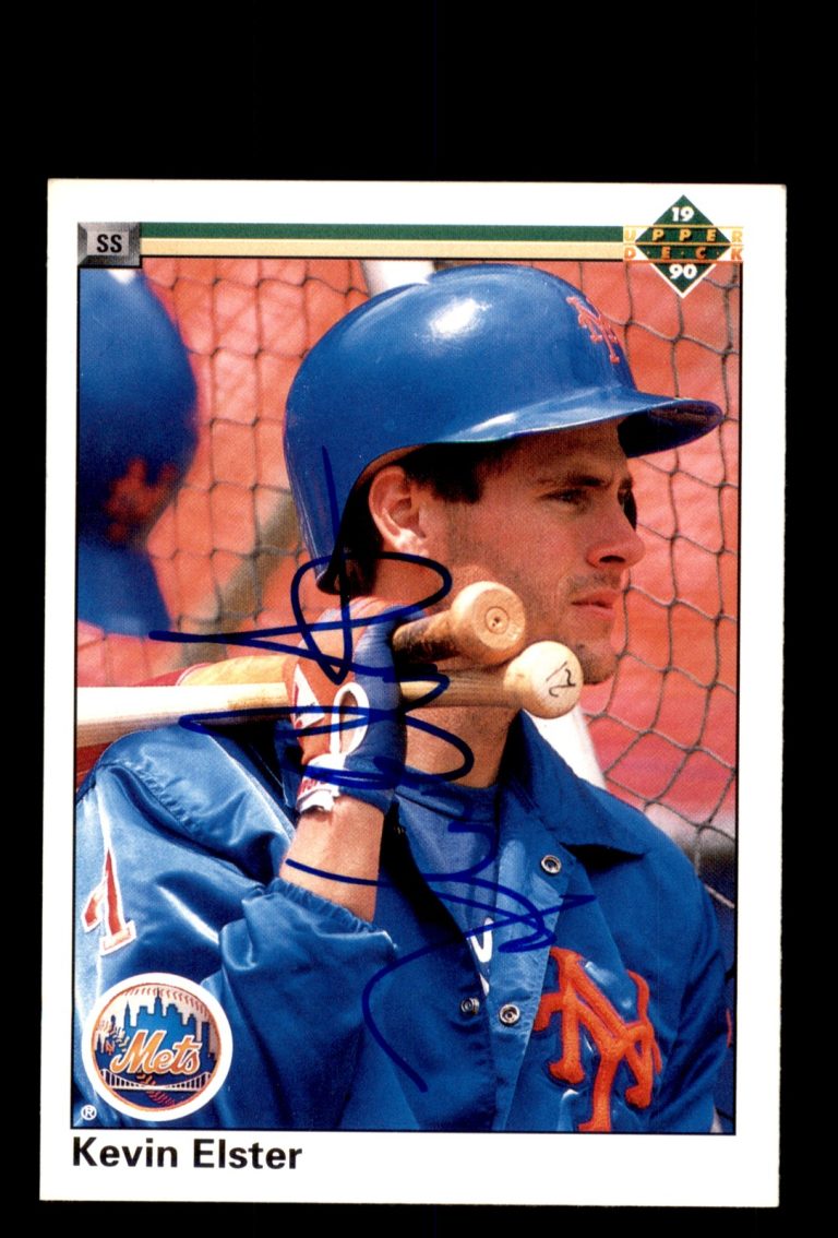 Signed Baseball Card Auto Kevin Elster 1990 Upper Deck #187 New York Mets