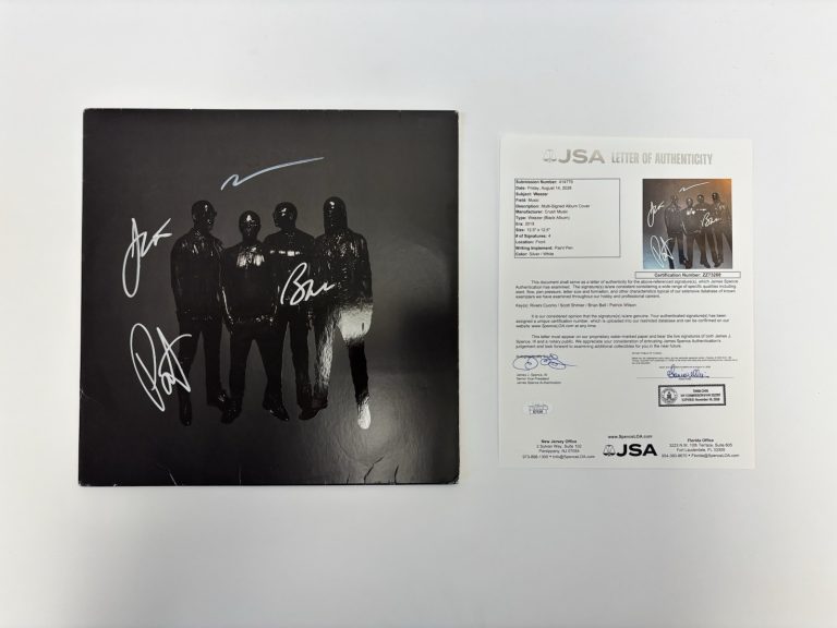 Weezer Signed Vinyl The Black Album Autograph JSA COA Rivers, Brian, Scott, PAT