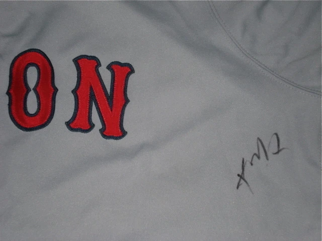 KEVIN YOUKILIS AUTOGRAPHED JERSEY (RED SOX) W/ PROOF!
