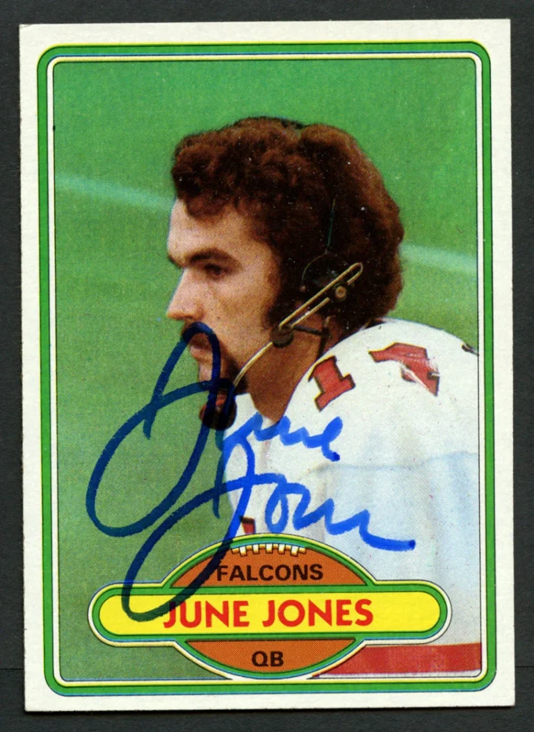 June Jones #182 signed autograph auto 1980 Toops Football Trading Card
