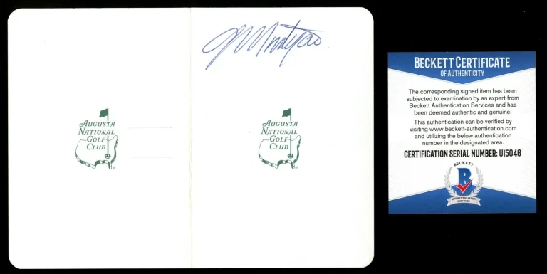 Colin Montgomerie signed autograph auto Augusta National Masters Scorecard BAS