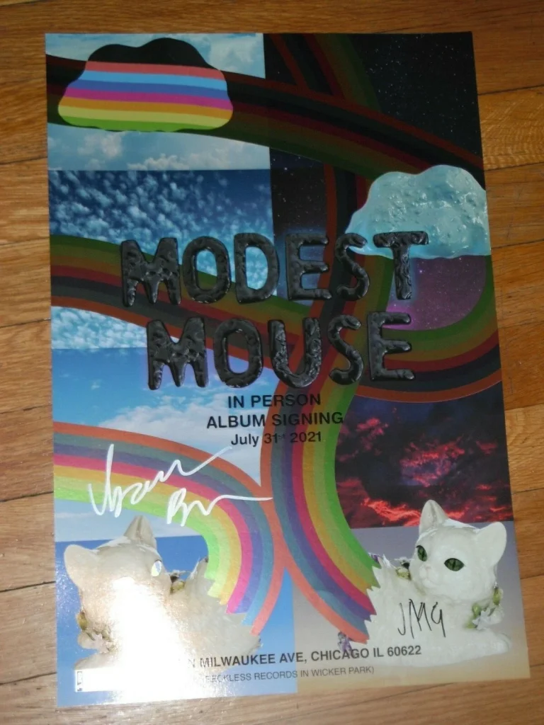 MODEST MOUSE SIGNED RAINBOW POSTER ISAAC BROCK