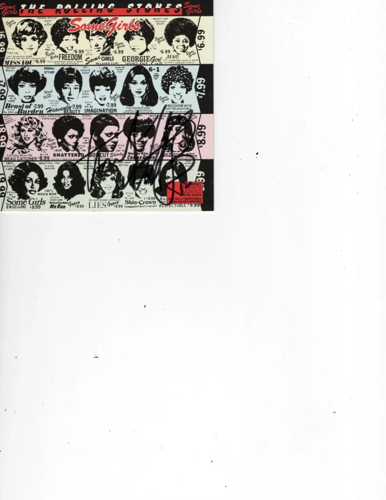 CHARLIE WATTS SIGNED CD COVER THE ROLLING STONES SOME GIRLS