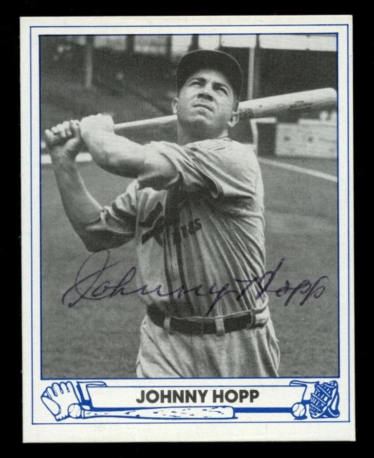 Johnny Hopp #24 signed autograph 1944 Play Ball TCMA 1983 Reprint Baseball Card~