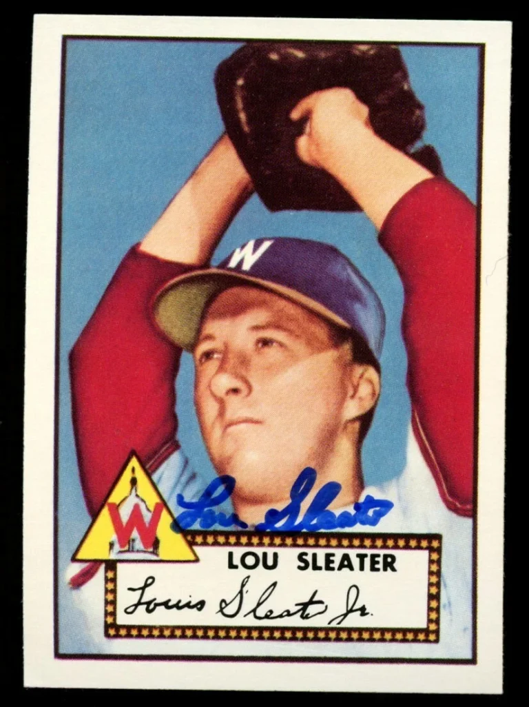 Lou Sleater #306 signed autograph auto Topps 1952 Reprint Series Baseball Card ~