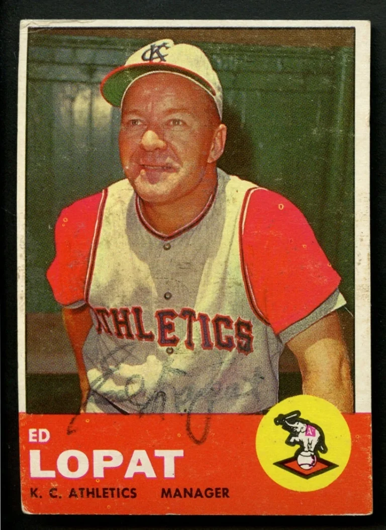 Ed Lopat #23 signed autograph auto 1963 Topps Baseball Trading Card