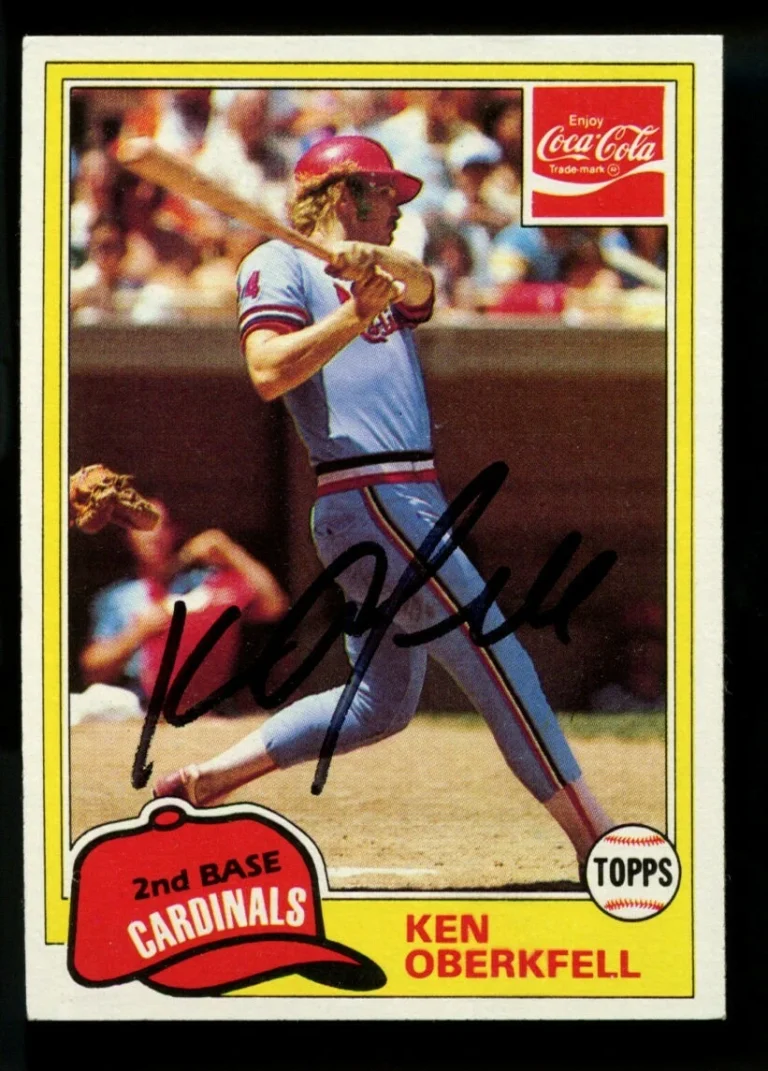 Ken Oberkfell #6 signed autograph 1981 Topps Coca-Cola or Coke Baseball Card ~
