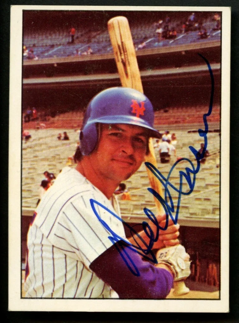 Del Unser #535 signed autograph auto SSPC 1975 New York Mets Baseball Card