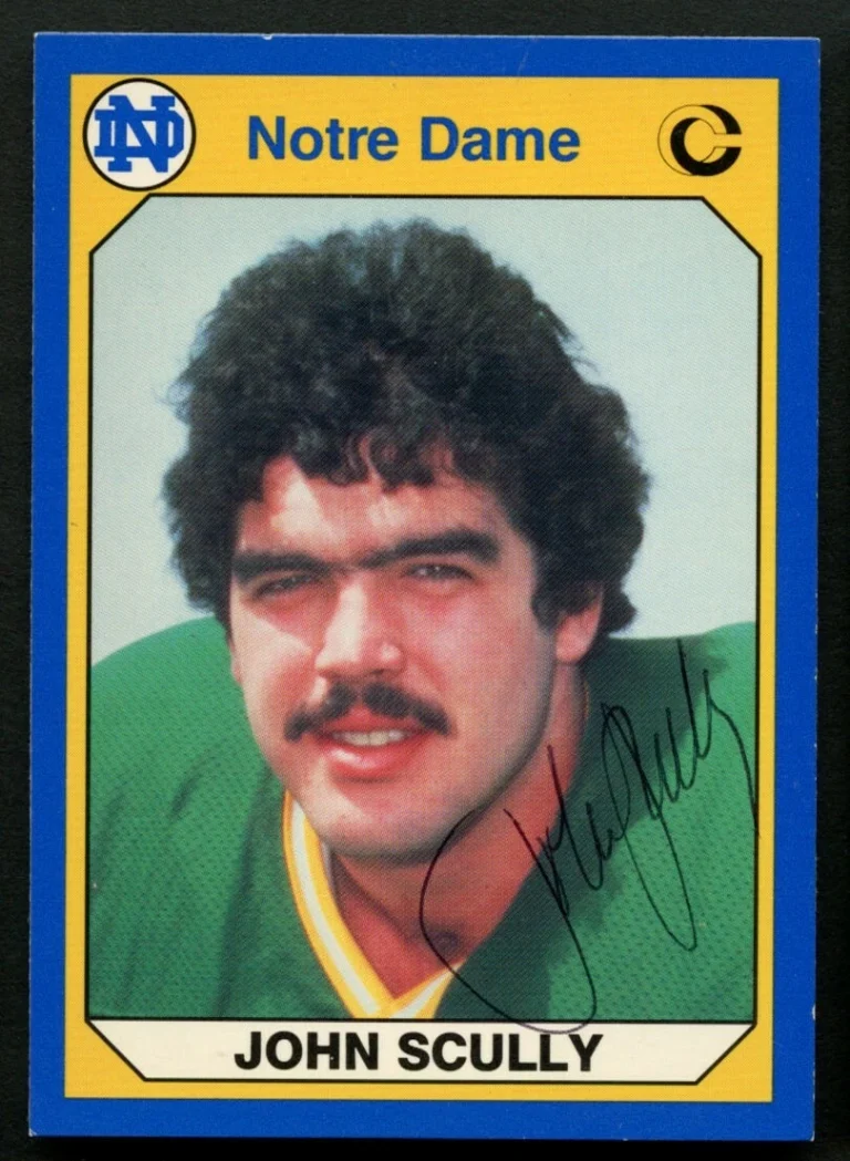 John Scully #12 signed autograph auto 1990 Notre Dame Collegiate Collection Card