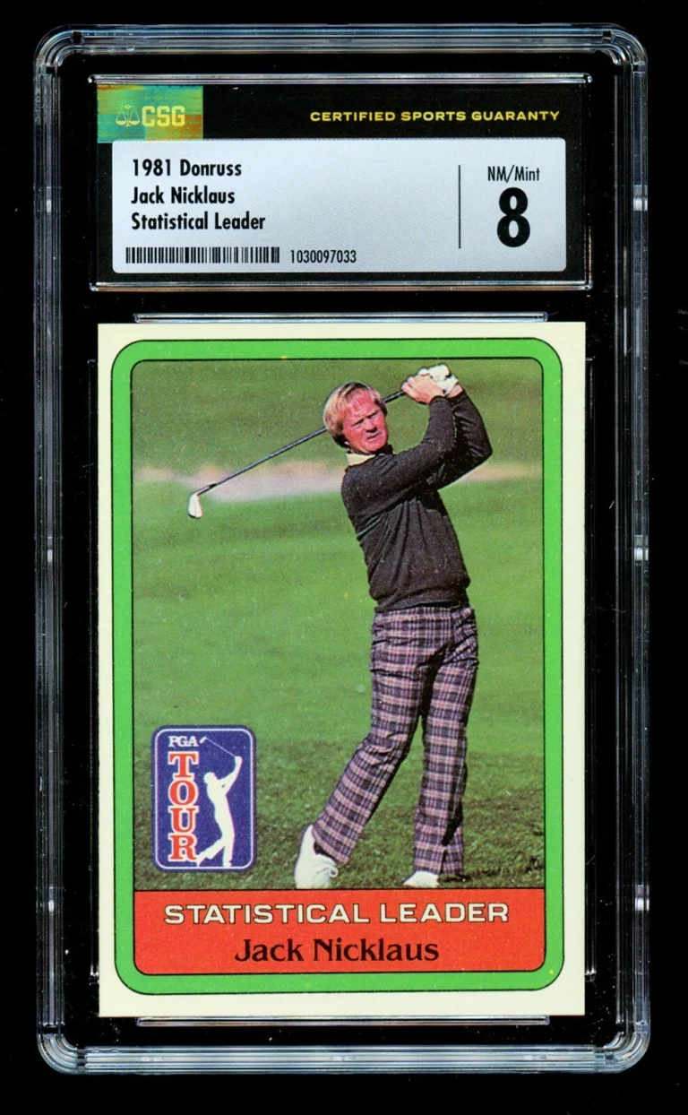 Jack Nicklaus Statistical Leader Donruss 1981 Golf Card The Golden Bear  CSG 8