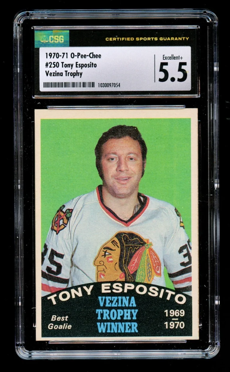 Tony Esposito #250 O-Pee-Chee 1970-71 Hockey Vezina Trophy Best Goalie CSG 5.5