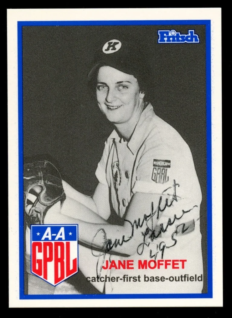 Jane Moffet #134 signed autograph auto 1995 Fritsch AAGPBL Baseball Card