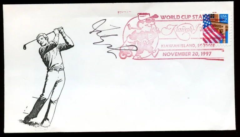 Fred Freddy Couples signed autograph Postal Cover Masters Champion 1992 BAS Cert