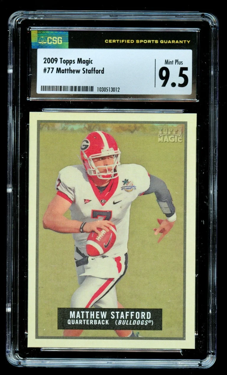 Matthew Stafford #77 Topps Magic 2009 Georgia Bulldogs Football Card CSG 9.5