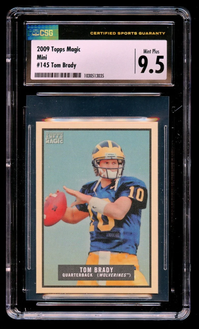 Tom Brady #145 Topps Magic 2009 Mini Michigan Wolverines Football Card CSG 9.5