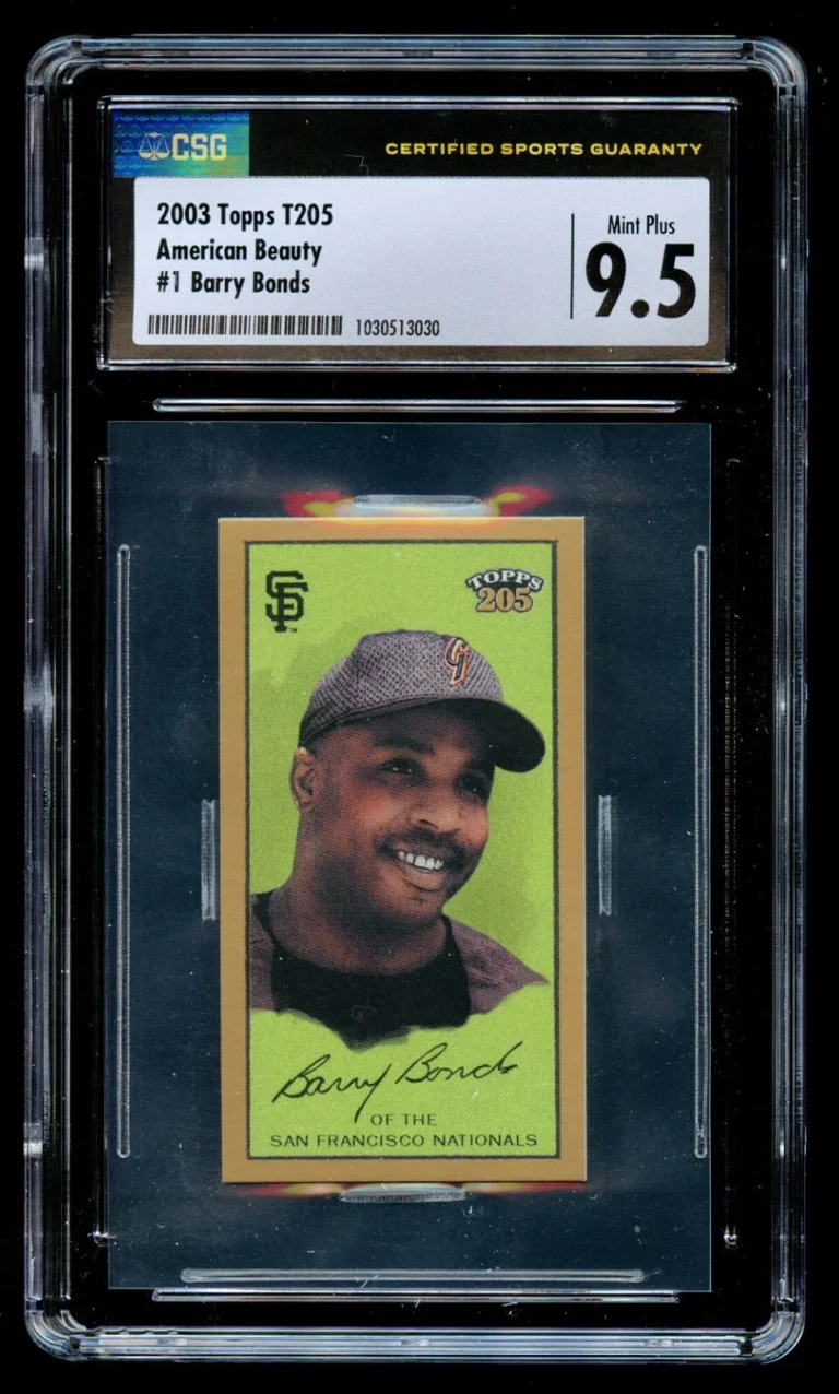 Barry Bonds #1 Topps T205 American Beauty 2003 Baseball Trading Card CSG 9.5