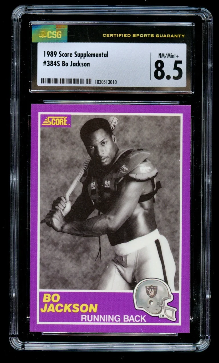 Bo Jackson #384S Score Supplemental 1989 Football Trading Card CSG 8.5